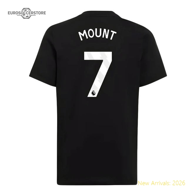 2025-2026 Man Utd EU Training Tee (Black) (Mount 7)-Vantage Point Soccer
