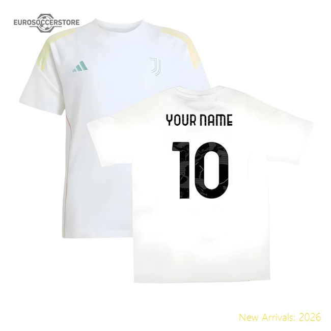 2025-2026 Juventus Training Tee (White) - Kids (Your Name)-Vantage Point Soccer