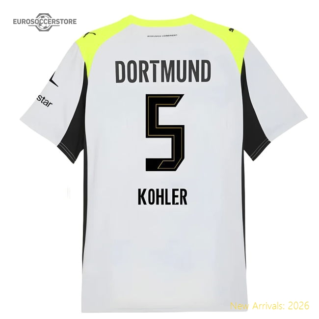 2025-2026 Borussia Dortmund Away Shirt (Kohler 5)-Vantage Point Soccer
