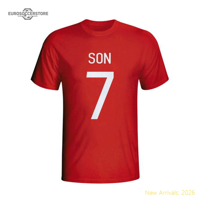Son Heung-min South Korea Hero T-shirt (red)-Vantage Point Soccer