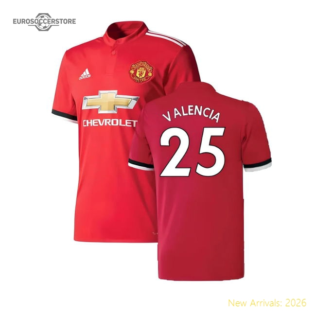 Manchester United 2017-18 Home Shirt ((Excellent) 4-5 Year) (Valencia 25)-Vantage Point Soccer