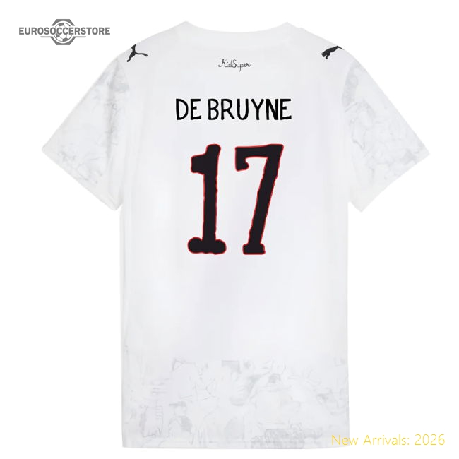 2025-2026 KIDSUPER x Manchester City CWC Shirt (White) - Womens (De Bruyne 17)-Vantage Point Soccer