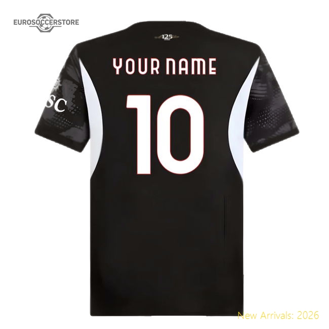 2024-2025 AC Milan Home Goalkeeper Shirt (Black) (Your Name)-Vantage Point Soccer