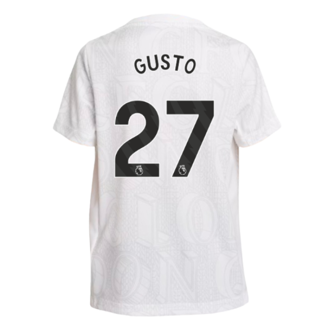 2025-2026 Chelsea Pre-Match Shirt (White) - Kids (Gusto 27)-Vantage Point Soccer