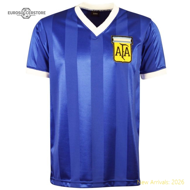 Argentina 1986 World Cup Away Retro Football Shirt-Vantage Point Soccer