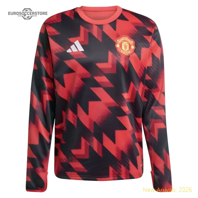 2025-2026 Man Utd Pre-Match Warm Top (Red)-Vantage Point Soccer
