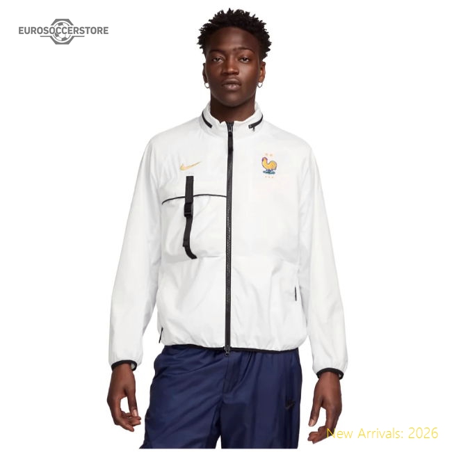 2024-2025 France Football Halo Jacket (White)-Vantage Point Soccer
