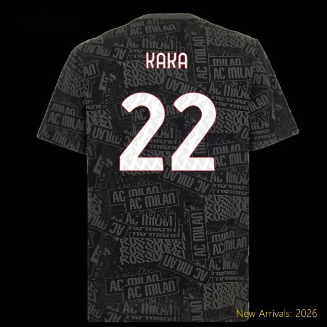 2025-2026 AC Milan ftblCulture Tee AOP (Black) (Kaka 22)-Vantage Point Soccer