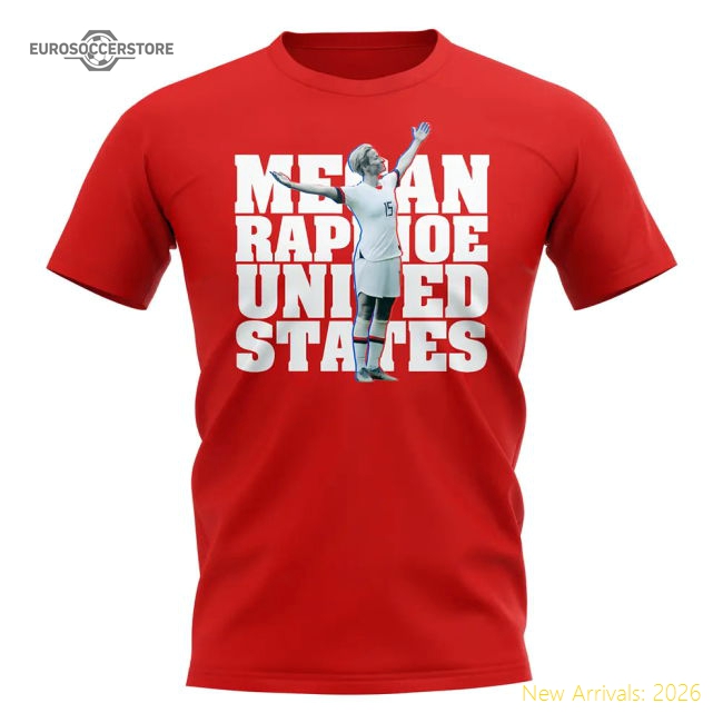 Megan Rapinoe United States-Player T-Shirt (Red)-Vantage Point Soccer