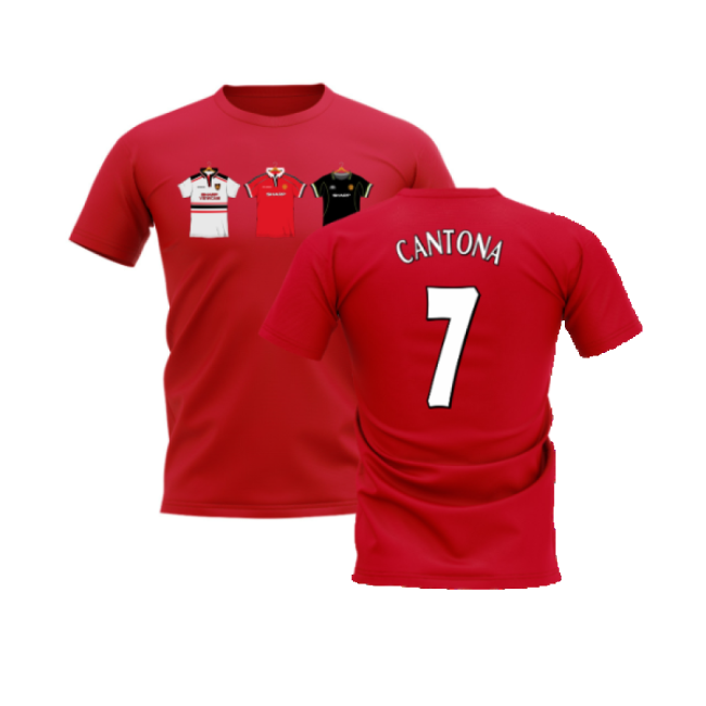 Manchester United 1998-1999 Retro Shirt T-shirt (Red) (Cantona 7)-Vantage Point Soccer