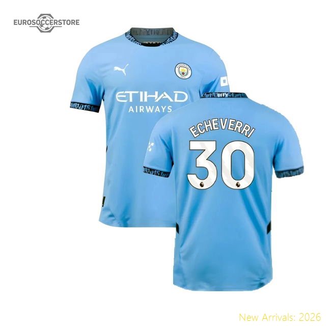 2024-2025 Man City Home Authentic Shirt (Echeverri 30)-Vantage Point Soccer