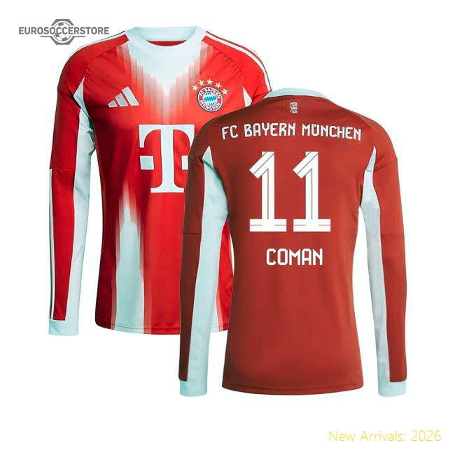 2025-2026 Bayern Munich Long Sleeve Home Shirt (Coman 11)-Vantage Point Soccer
