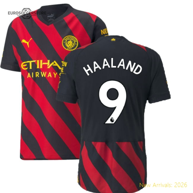 2022-2023 Man City Authentic Away Shirt (HAALAND 9)-Vantage Point Soccer