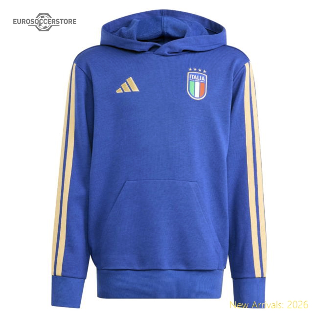 2026-2027 Italy Hooded Top (Blue) - Kids-Vantage Point Soccer