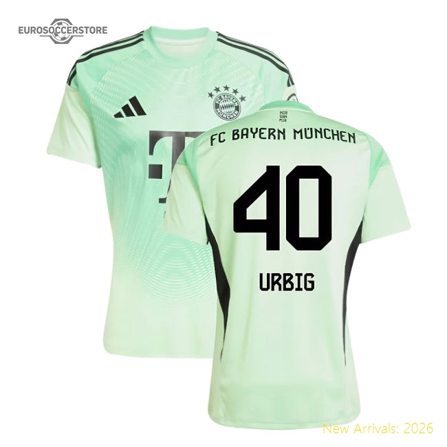 2025-2026 Bayern Munich Home Goalkeeper Shirt (Glory Mint) (Urbig 40)-Vantage Point Soccer