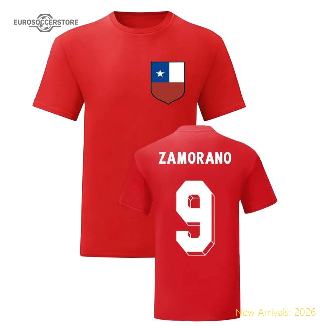 Ivan Zamorano Chile National Hero Tee (Red)-Vantage Point Soccer