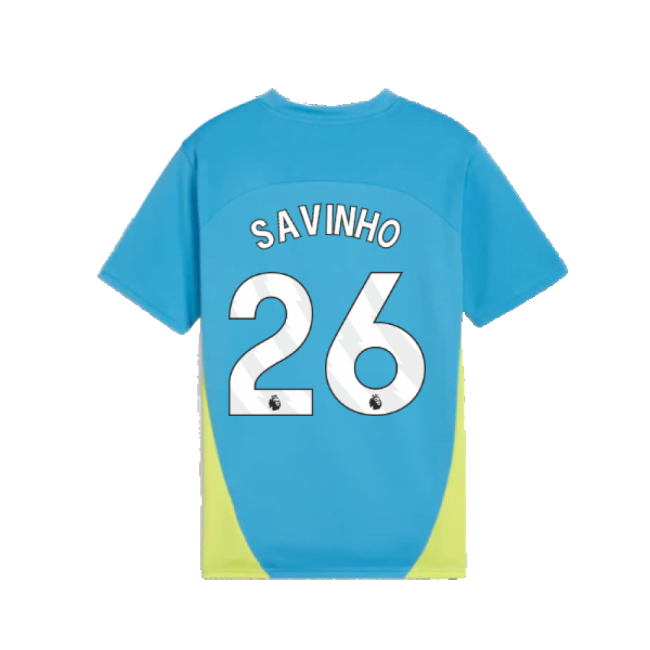 2024-2025 Man City Training Shirt (Magic Blue) - Kids (Savinho 26)-Vantage Point Soccer