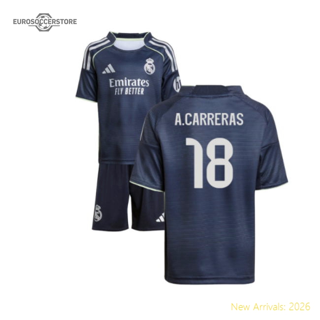 2025-2026 Real Madrid Away Mini Kit (A.Carreras 18)-Vantage Point Soccer