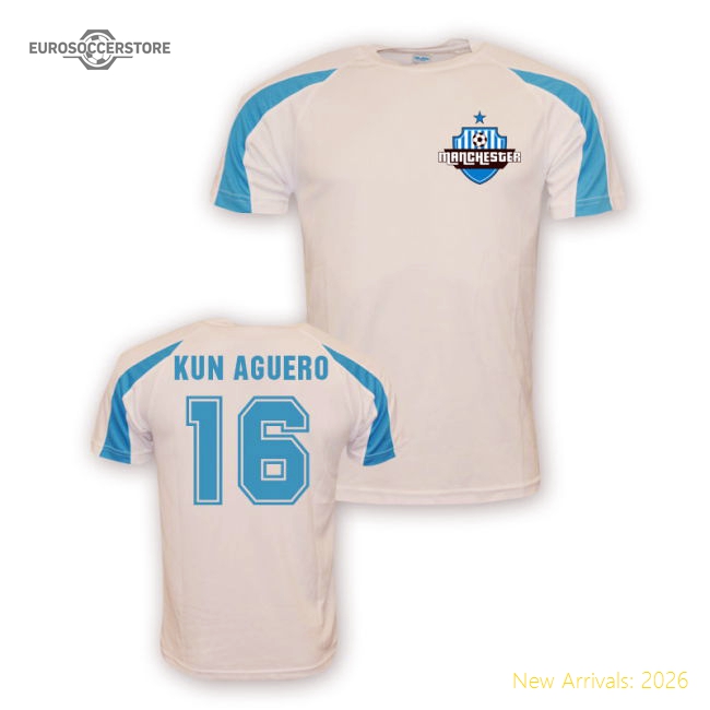 Sergio Aguero Man City Sports Training Jersey (white) - Kids-Vantage Point Soccer