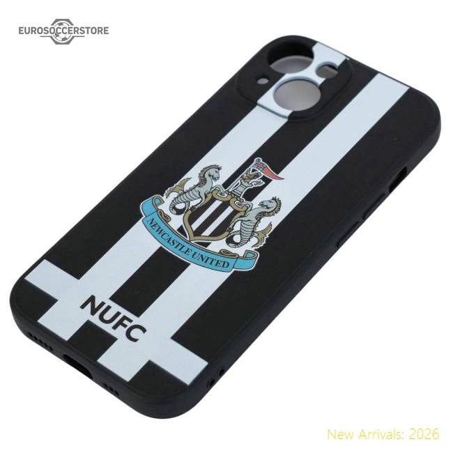 Newcastle United FC iPhone 15 Striped Silicone Case-Vantage Point Soccer