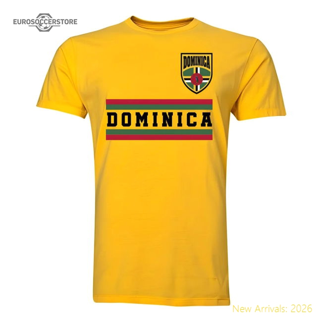 Dominica Core Football Country T-Shirt (Yellow)-Vantage Point Soccer
