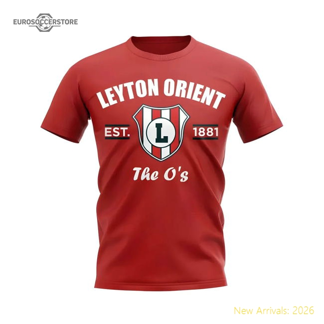 Leyton Orient Established Football T-Shirt (Red)-Vantage Point Soccer