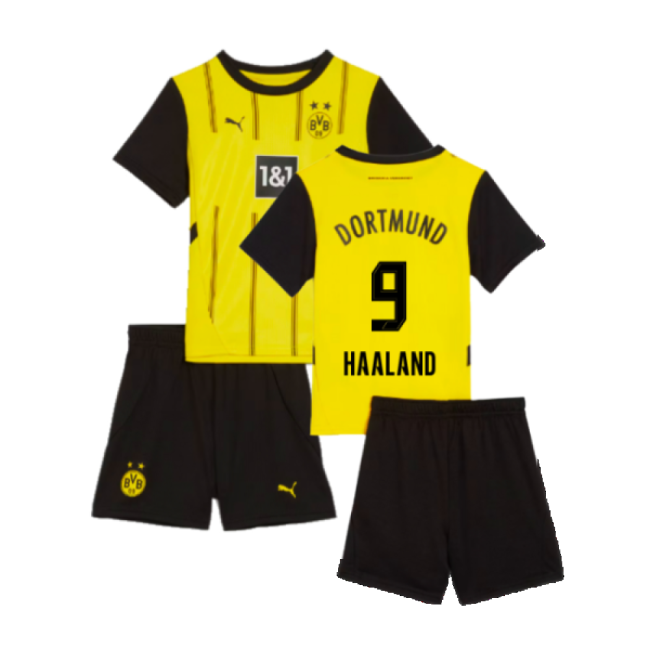 2024-2025 Borussia Dortmund Home Mini Kit (Haaland 9)-Vantage Point Soccer
