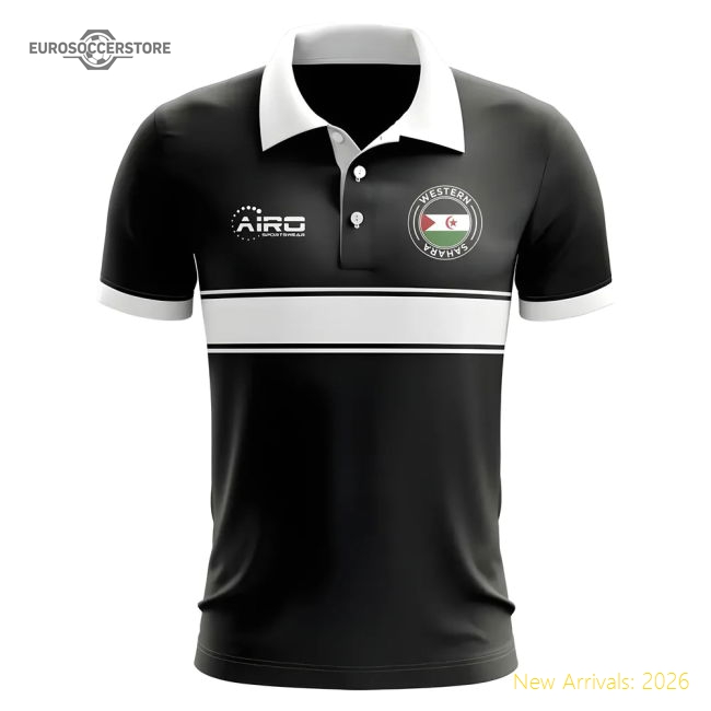 Western Sahara Concept Stripe Polo Shirt (Black)-Vantage Point Soccer