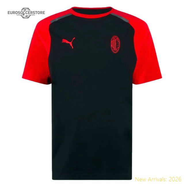 2023-2024 AC Milan Casuals Tee (Black) (Maldini 3)-Vantage Point Soccer