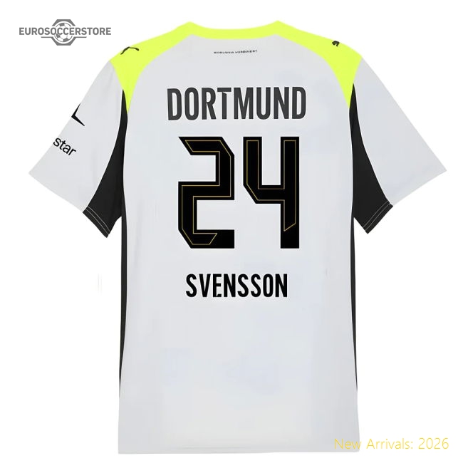 2025-2026 Borussia Dortmund Away Shirt (Svensson 24)-Vantage Point Soccer