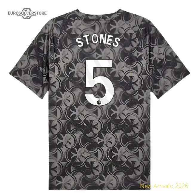 2025-2026 Man City Warm Up Jersey (Black) (Stones 5)-Vantage Point Soccer