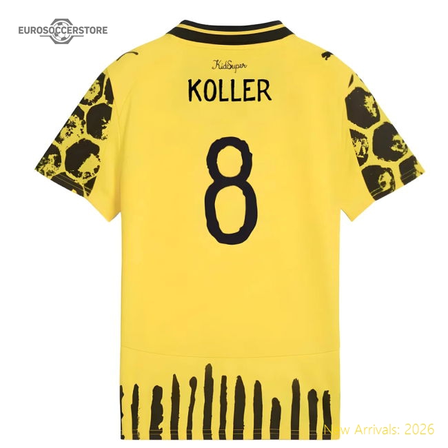 2025-2026 KIDSUPER x Borussia Dortmund CWC Shirt - Kids (Koller 8)-Vantage Point Soccer