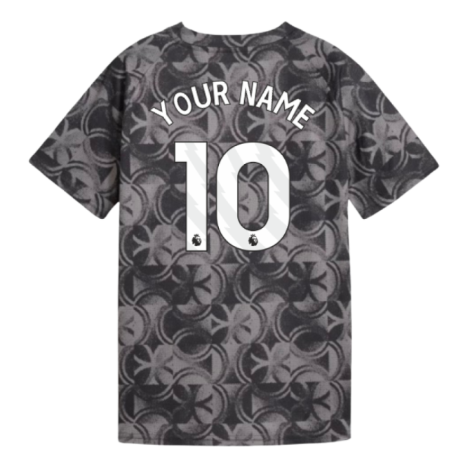 2025-2026 Man City Warm Up Jersey (Black) - Kids (Your Name)-Vantage Point Soccer