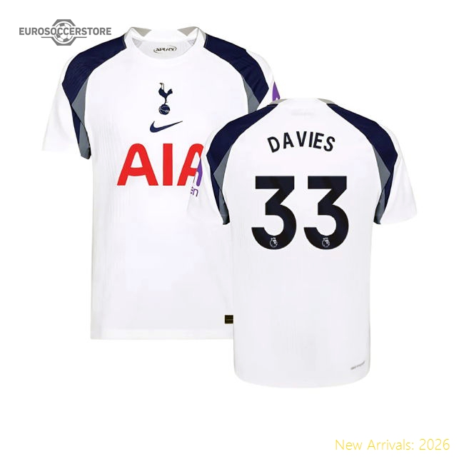 2025-2026 Tottenham Hotspur Authentic Home Shirt (Davies 33)-Vantage Point Soccer