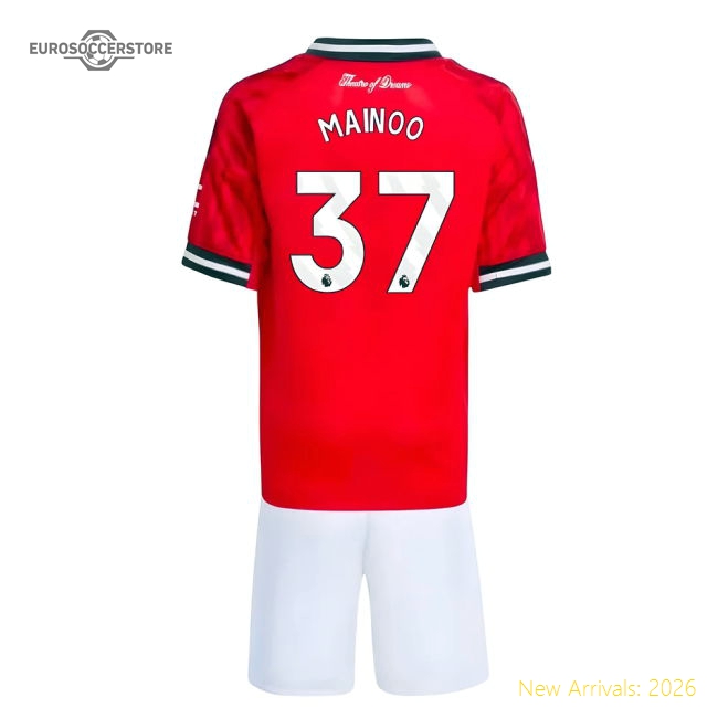 2025-2026 Man Utd Home Mini Kit (Mainoo 37)-Vantage Point Soccer