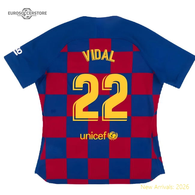 Barcelona 2019-20 Womens Home Shirt (Vaporkit) ((Excellent) S) (VIDAL 22)-Vantage Point Soccer