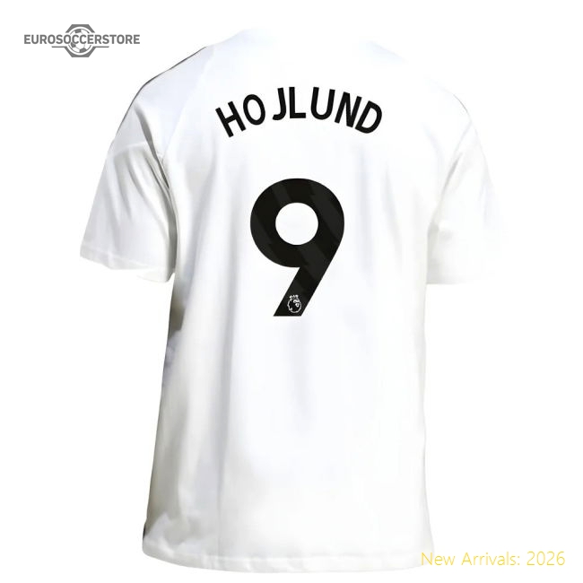 2025-2026 Man Utd Training Tee (White) (Hojlund 9)-Vantage Point Soccer