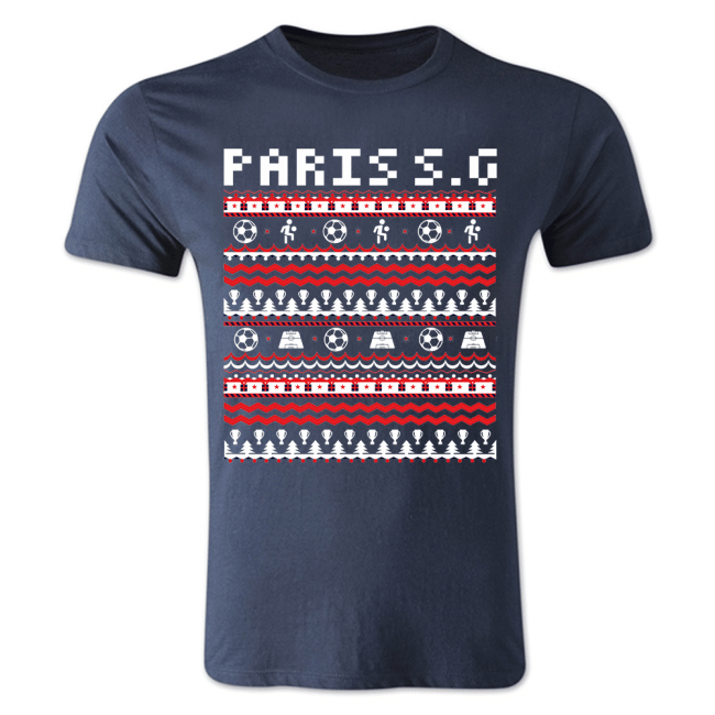 PSG Christmas T-Shirt (Navy)-Vantage Point Soccer
