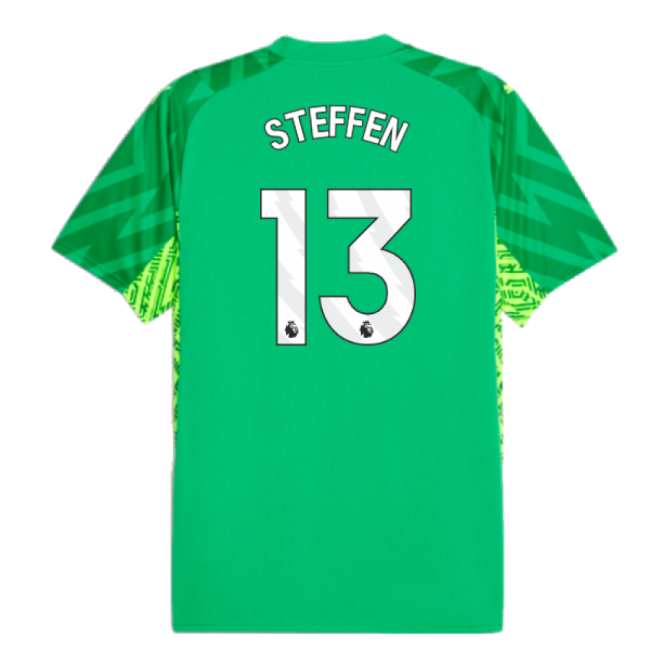 2023-2024 Man City Home Goalkeeper Shirt (Green) (Steffen 13)-Vantage Point Soccer