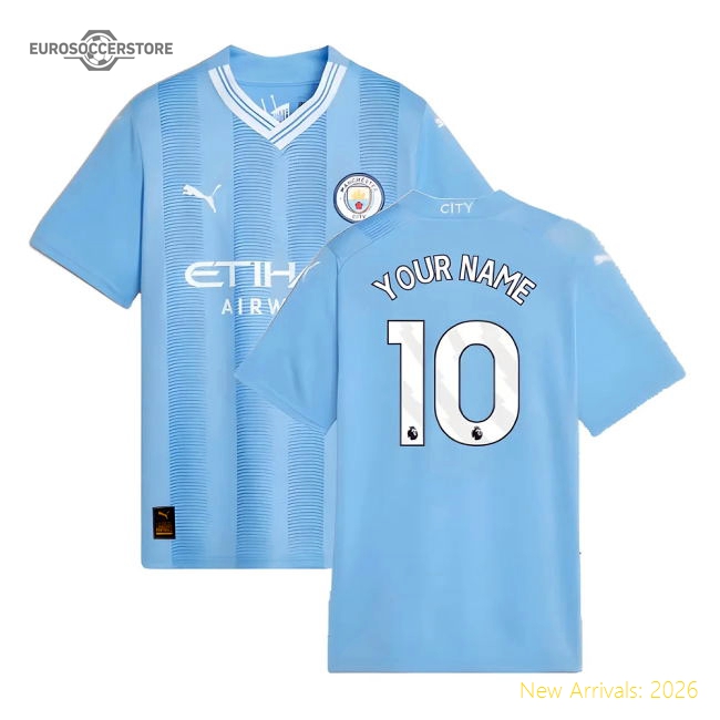 2023-2024 Man City Home Shirt (Kids) (Your Name)-Vantage Point Soccer