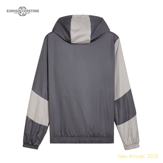 2023-2024 AC Milan Prematch Woven Jacket (Gray Tile)-Vantage Point Soccer