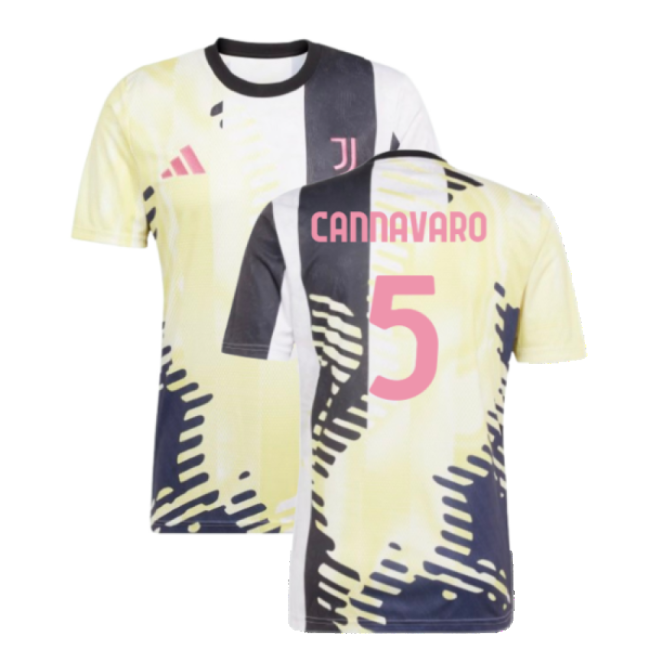 2025 Juventus Pre-Match Shirt (Yellow) (Cannavaro 5)-Vantage Point Soccer
