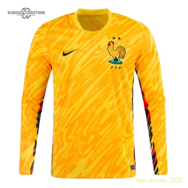 2024-2025 France Home LS Goalkeeper Shirt (Yellow)-Vantage Point Soccer