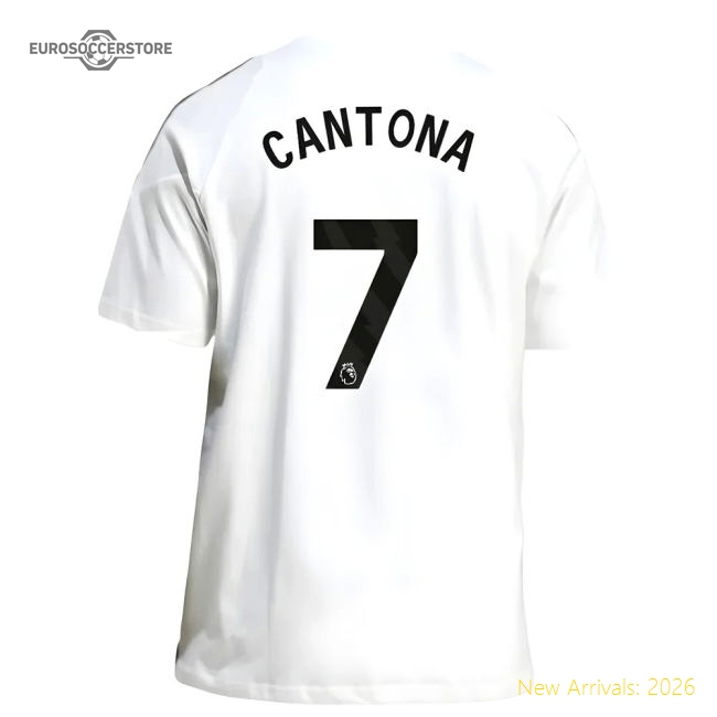 2025-2026 Man Utd Training Tee (White) (Cantona 7)-Vantage Point Soccer