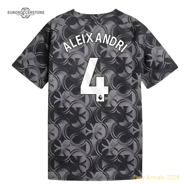 2025-2026 Man City Warm Up Jersey (Black) - Kids (Aleixandri 4)-Vantage Point Soccer