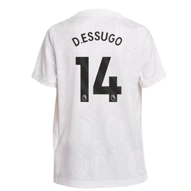 2025-2026 Chelsea Pre-Match Shirt (White) - Kids (D.Essugo 14)-Vantage Point Soccer