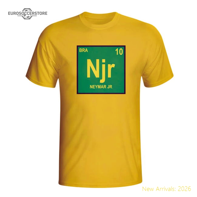 Neymar Brazil Periodic Table T-shirt (yellow) - Kids-Vantage Point Soccer