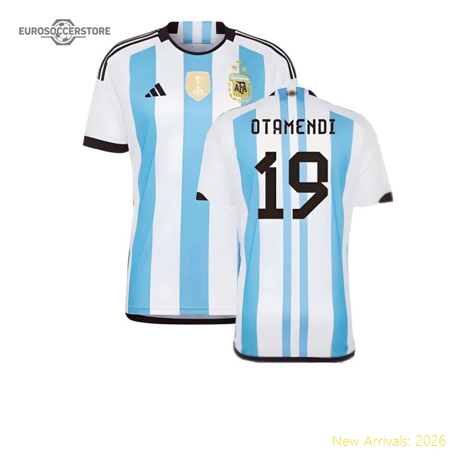 Argentina 2022 World Cup Winners Home Shirt (OTAMENDI 19)-Vantage Point Soccer