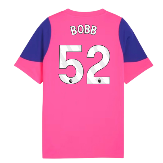 2025-2026 Man City Training Jersey (Fluro Pink) - Kids (Bobb 52)-Vantage Point Soccer