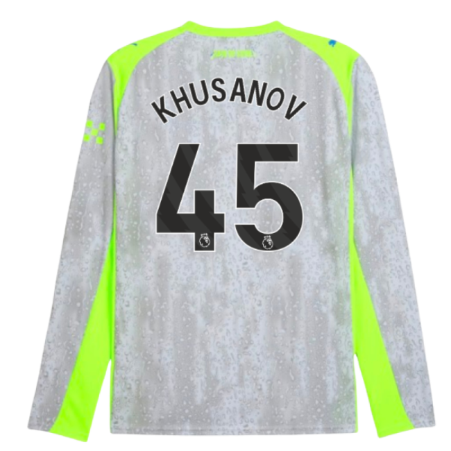2025-2026 Man City Long Sleeve Third Shirt (Khusanov 45)-Vantage Point Soccer